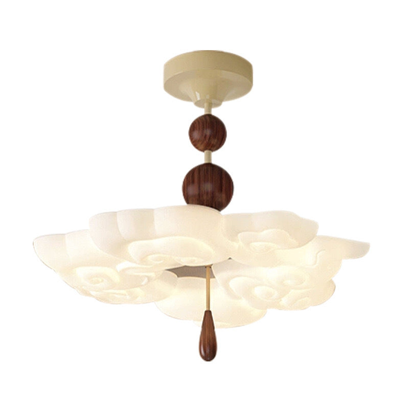 Medieval Cream Style Advanced Atmosphere Room Lighting Designer Creative Walnut Pattern Bedroom Light Xiangyun Chandelier