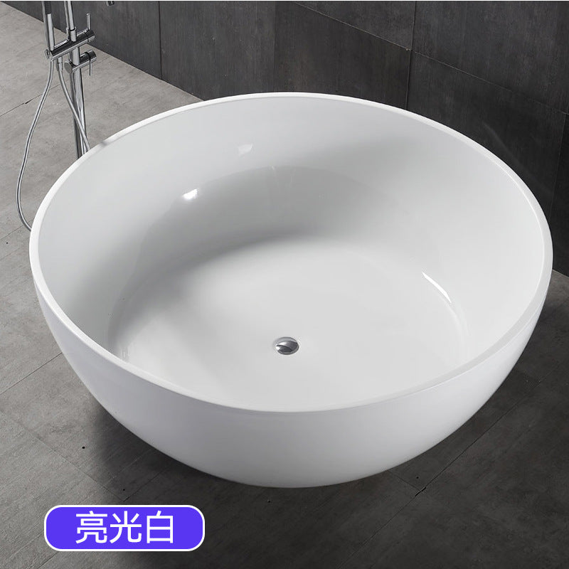 Travel Acrylic Bathtub Freestanding Round Large Capacity Home B & B Hotel Couple Double Bath