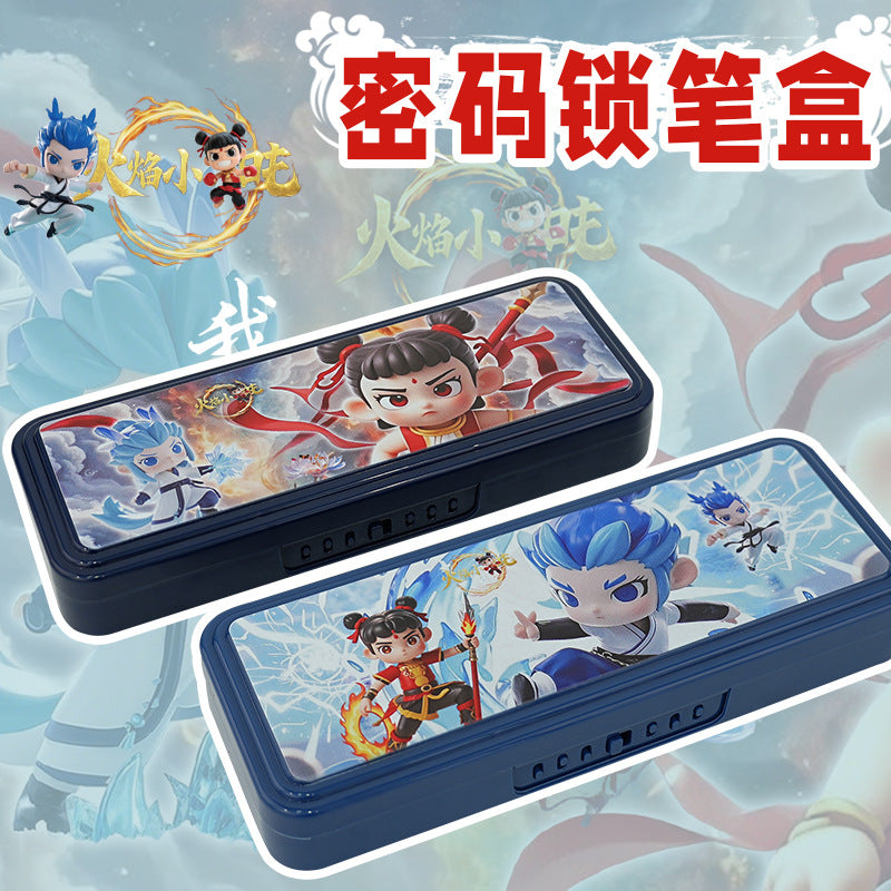 New Xiaozha devil child stationery box boy password pencil case male kindergarten primary school students large-capacity pencil case