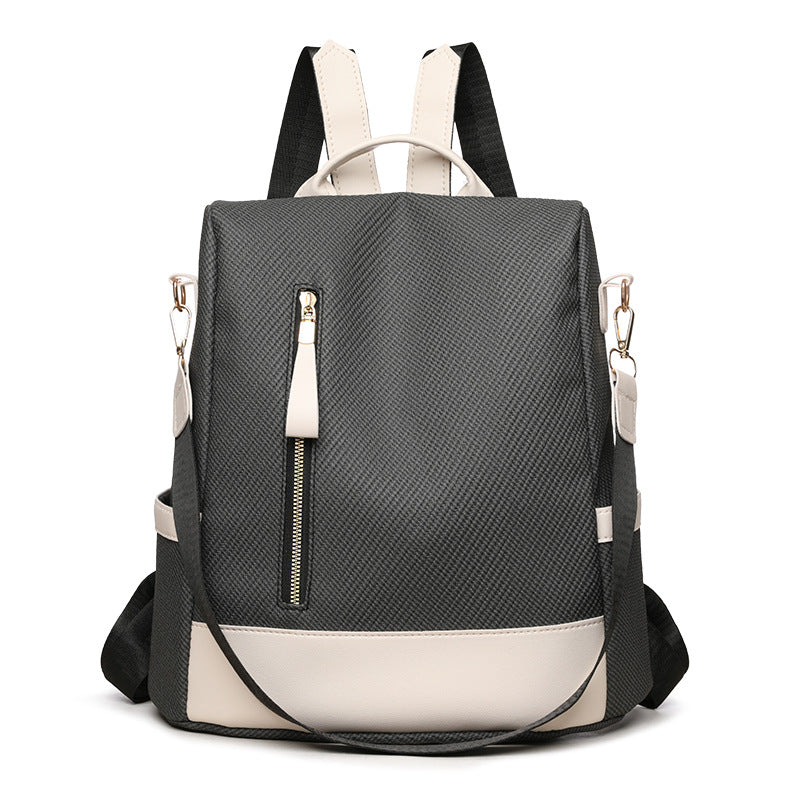 Soft leather backpack women's 2025 new trend woven bag fashionable and lightweight schoolbag simple and versatile travel back