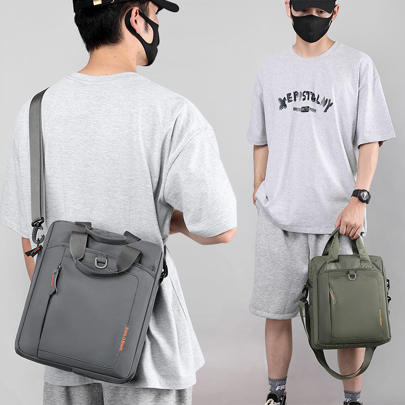 Cross-border new men's shoulder bag casual business portable men's bag fashion simple men's messenger bag briefcase computer bag