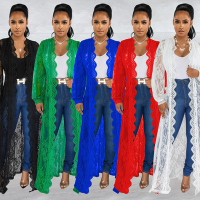 C6532 special offer: no returns or exchanges. please purchase with care. cross-border fashion women's wave lace overlay cardigan