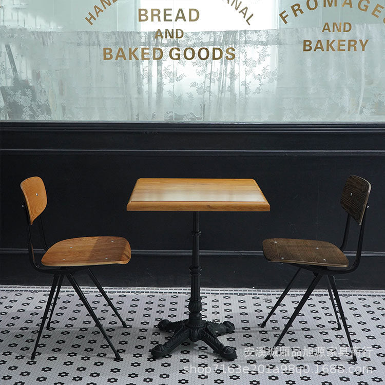 American bar barbecue shop loft wrought iron chair coffee shop casual back chair retro restaurant solid wood dining chair stool