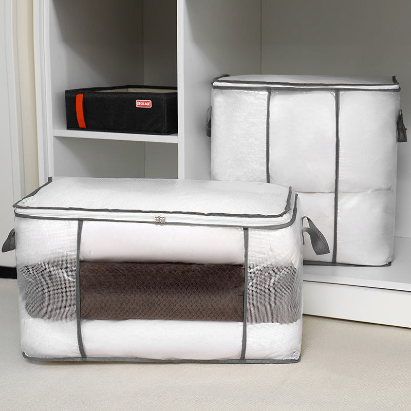 PVC mesh quilt storage bag, finishing bag, dustproof and moisture-proof waterproof clothing bag, large-capacity quilt bag, moving bag.