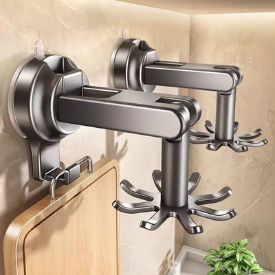 Kitchen rotate suction cup hook storage rack spatula spoon shovel hanger punch-free kitchenware storage rack