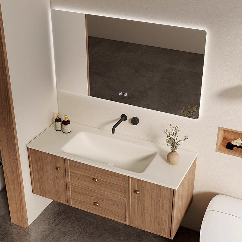 Rock slab hot bending integrated basin bathroom cabinet combined toilet washbasin hand washbasin intelligent storage bathroom cabinet