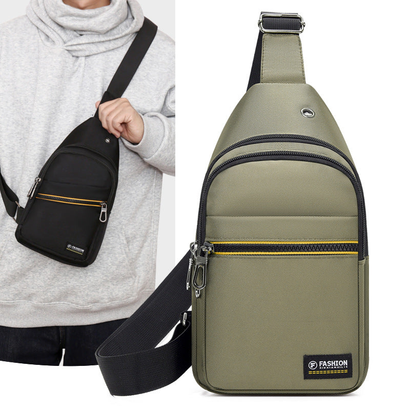New large-capacity men's breast bag Oxford cloth practical and simple messenger bag trendy casual commuting versatile shoulder bag