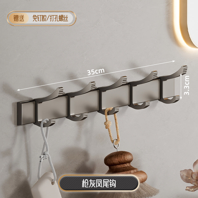 Space aluminum towel rack, no punching, bathroom, bathroom rack, towel rack, bathroom hardware pendant set.