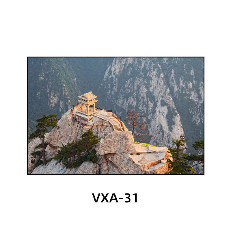 陕西装饰画西安长安古城风景建筑面馆挂画美食餐厅饭店包厢壁画