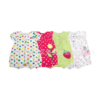 Export original order newborn baby summer baby girl cartoon flat crawling cotton boxer shorts and butt-covering short girl crawling suit