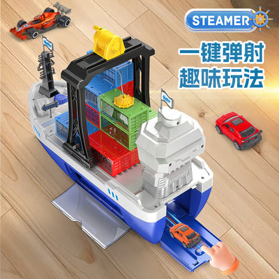 new giant cargo ship children's alloy car container set storage toys large ship model wholesale