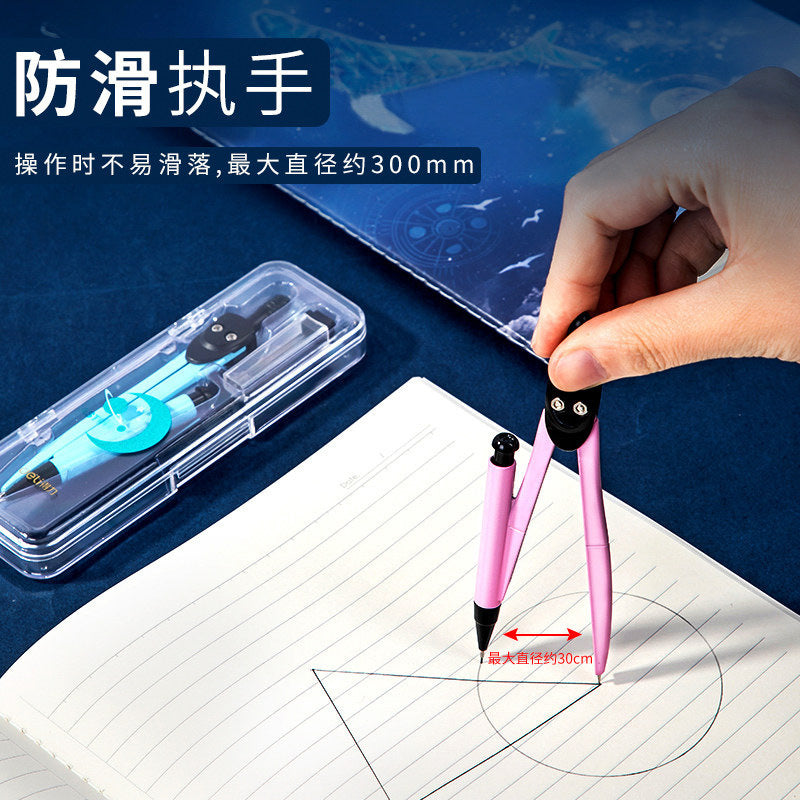Deli 72154 Compass Mathematical Geometry Drawing Round Ruler Compass for Students For Junior High School Students and Elementary School Students Examination