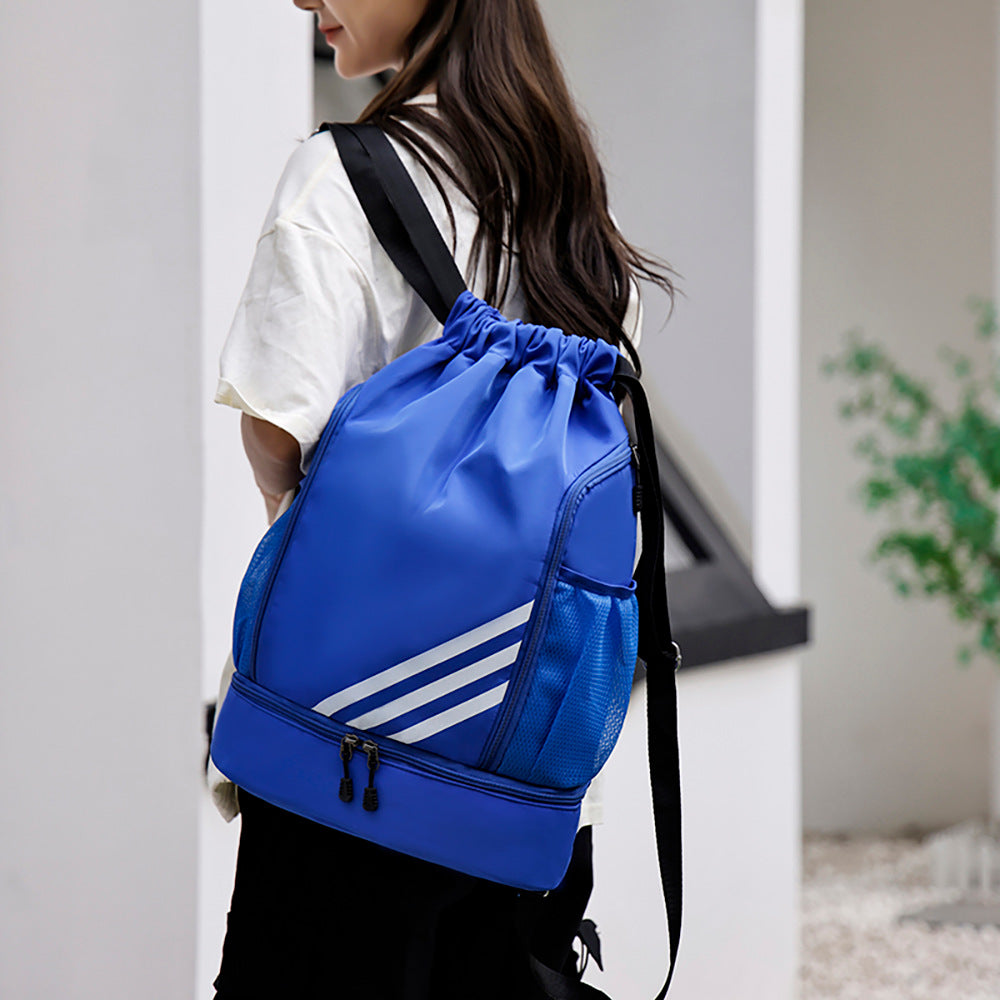 Simple waterproof drawstring bundle bag backpack lightweight basketball football folding travel outdoor fitness sports backpack