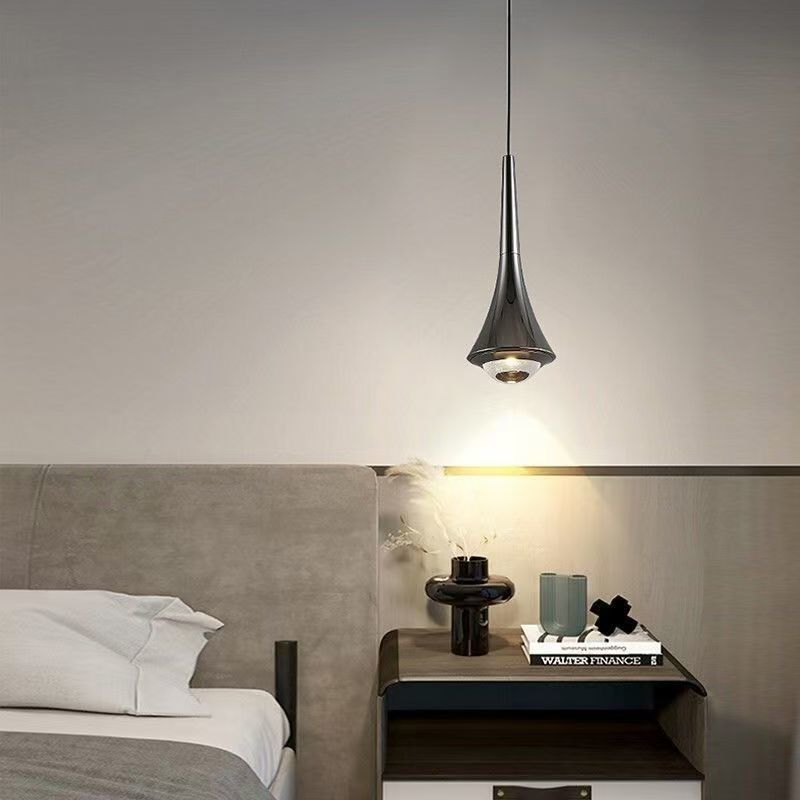 Wiring-free cable-free rechargeable chandelier, charging liftable touch switch, simple modern bedroom bedside chandelier