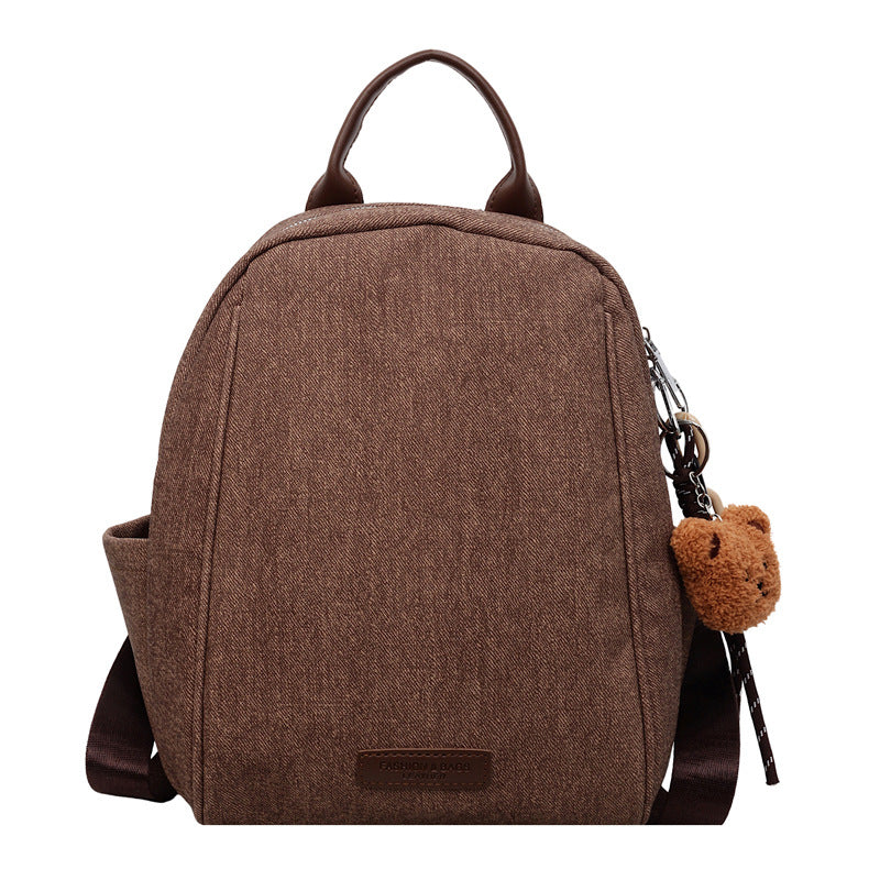 Cross-border contrasting color girls backpack 2025 new large-capacity commuting class simple shoulder bag backpack