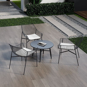 Outdoor table and chair set - rustic iron patio furniture for balconies, commercial use, open-air tea and beverage shops, and casual seating