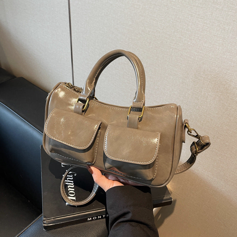 Bag Crossbody Women's Versatile Portable Small Bag 2025 New Winter Retro Simple Small Square Bag Fashion Shoulder Bag