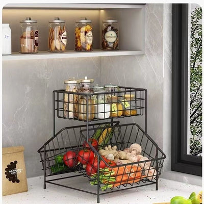 European-style tiered fruit basket - living room coffee table fruit platter - kitchen spice rack - multi-purpose multi-tier storage shelf