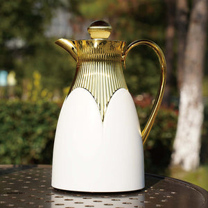 Wholesale cross-border luxury insulated kettle: large capacity coffee pot for home and commercial use, insulated water kettle with logo, gold teapot