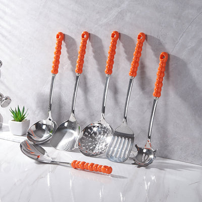 New year's stainless steel kitchen utensil set - premium 7-piece set including soup ladle, spatula, and skimmer - wholesale for home cooking