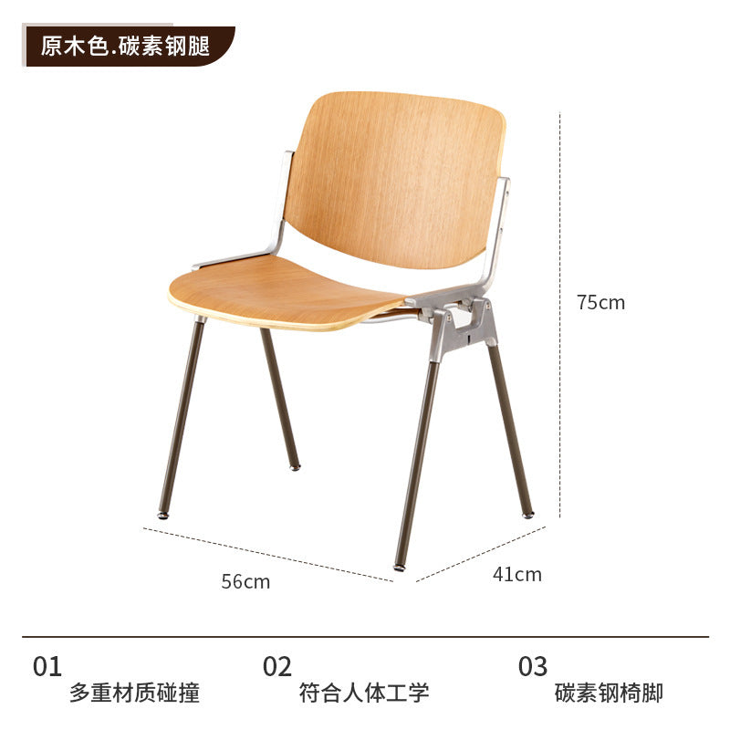 Custer medieval dining chair Bauhaus household solid wood back chair retro aluminum alloy stool restaurant cafe chair