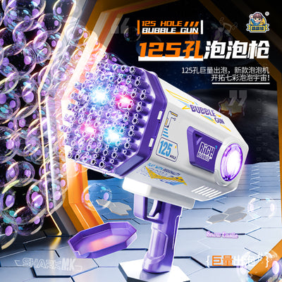2025 new cross-border bubble machine - kids' handheld electric gatling bubble gun with 125 bubbles - trendy toy for girls