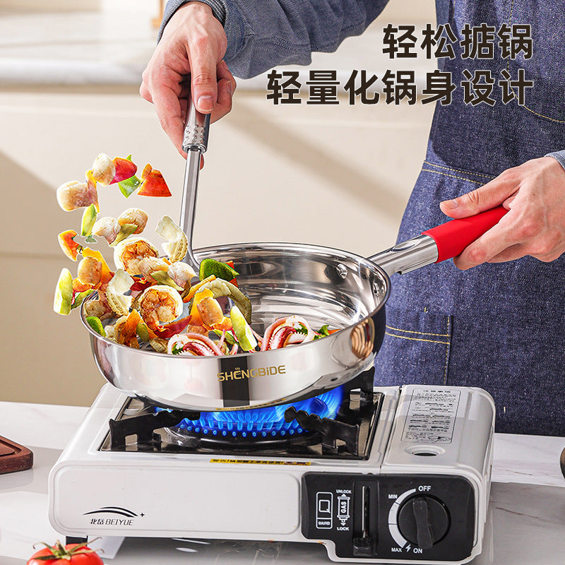 Cross-border cookware stainless steel pot set 16-piece set with silicone handle full set of combination non stick pot