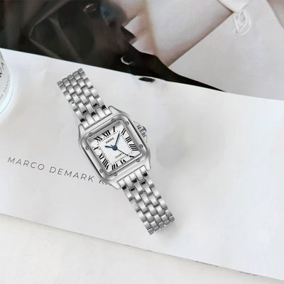 New square ladies' quartz watch - cross-border, light luxury, casual, niche design, authentic women's watch, alloy quality series
