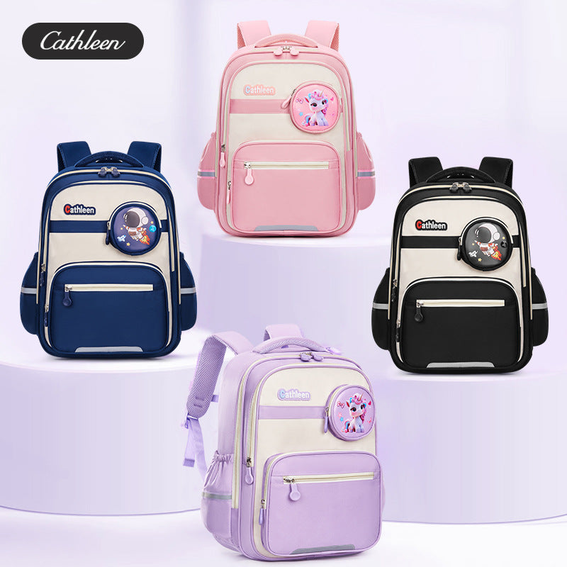New schoolbag for primary school students, super light burden reduction and large capacity spine protection, male and female children's backpack for grades 3 to 6