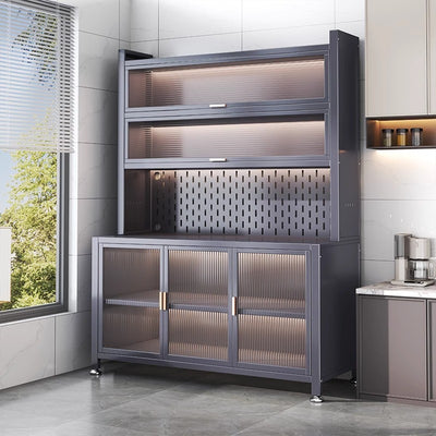 Kitchen storage cabinet thickened dustproof sideboard floor-standing multi-layer microwave oven storage cabinet cupboard with door cupboard