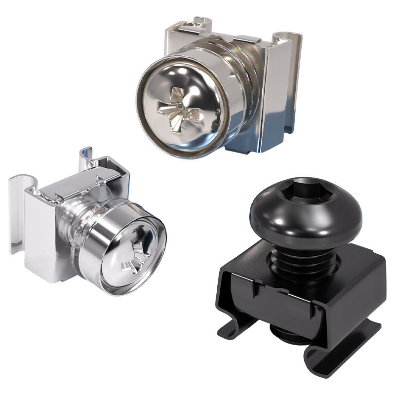 304 stainless steel/iron galvanized cabinet screws snap nuts network special crown screws snap nuts M5M6