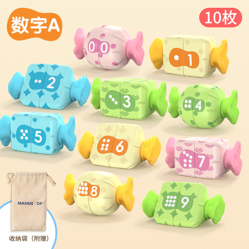 Cross-border early education educational candy pairing toy baby gnawing tooth glue thinking logic training digital shape English