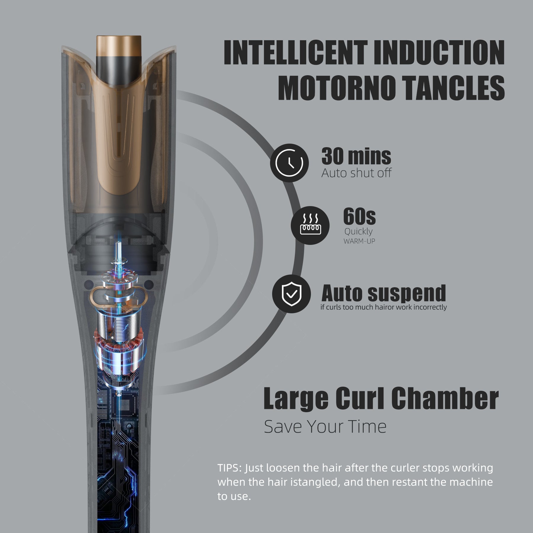 Cross-border rose roll automatic curling iron does not hurt hair, lazy electric curling iron, multi-functional intelligent hair perm
