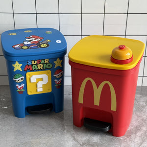 Maimai trash can with lid, cute and childlike, for home, living room, bedroom, silent, large capacity, bathroom, kitchen