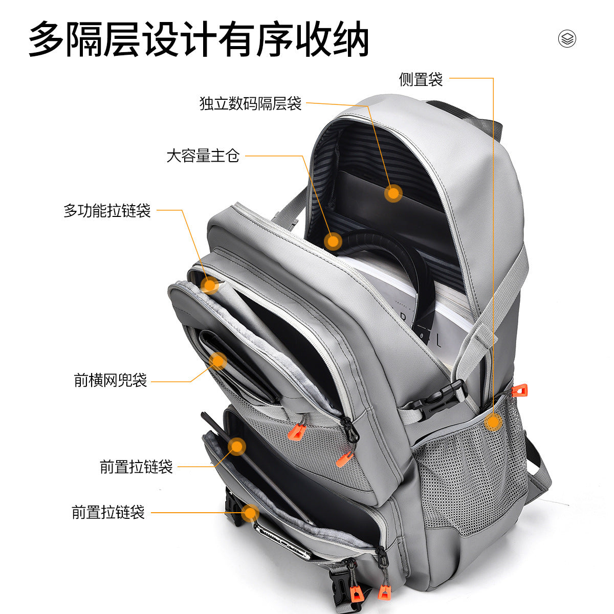 New men's bag oversized men's backpack, men's business travel bag leather film Oxford cloth travel bag