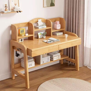 Solid wood desk - modern minimalist multifunctional computer desk for living room, bedroom, student study, small apartment office