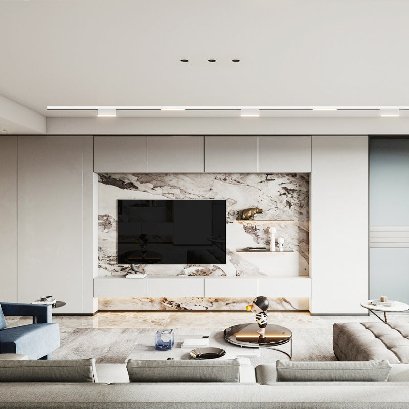 White Magnetic Track Light Surface Installation Embedded Frameless Living Room LED Spotlights Embedded Mainless Lighting Design