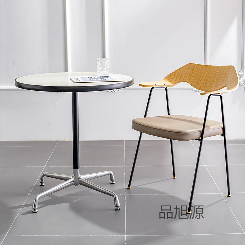 American loft wrought iron dining chair high-end music restaurant retro leather casual back chair cafe creative chair