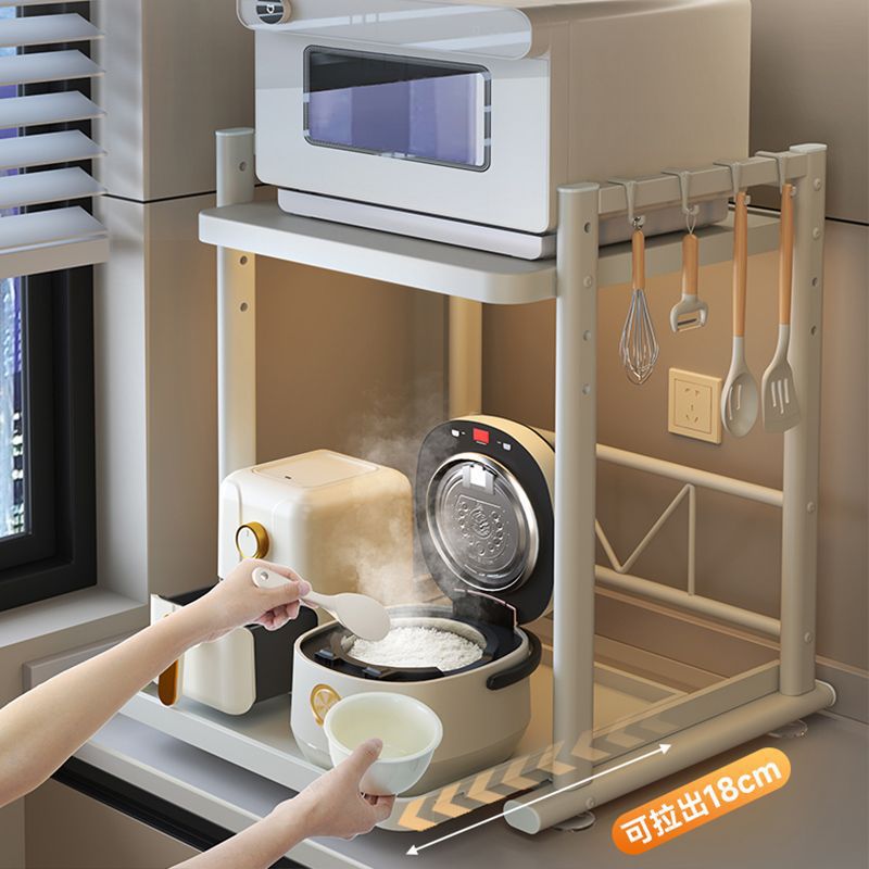 Pull-out rice cooker rack, kitchen microwave oven bracket, countertop, multi-functional electrical appliance, pot, oven storage rack.