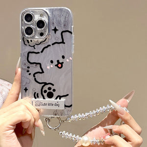 Sketch line dog design new year phone case for apple 17 pro max, cute cartoon iphone 16 protective cover, iphone 15 compatible