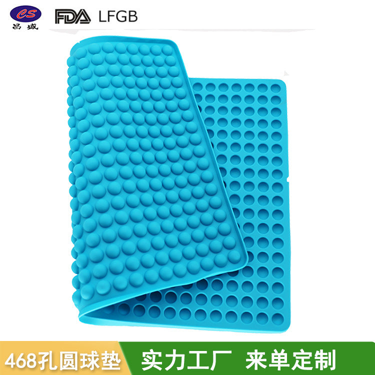 468 holes 1.2CM barbecue pad, dog food biscuit mold silicone barbecue pad, small ball drain pad spot wholesale