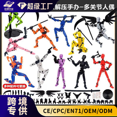 Multi-joint movable doll 3d printed hand board lucky 13 doll full body movable robot decompression toy artifact