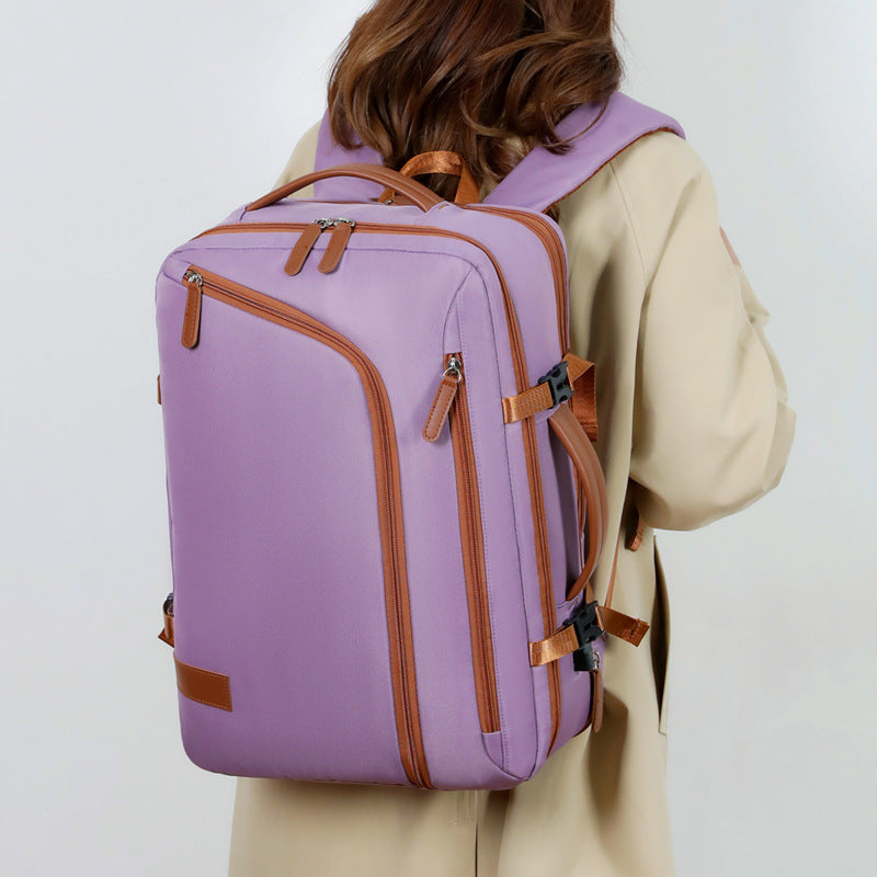 Cross-border large-capacity expandable backpack, simple and fashionable versatile travel backpack, business trip multi-layer laptop bag