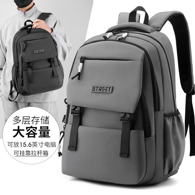 New backpack, large-capacity business computer bag, travel bag, fashionable, simple and practical, junior high school student schoolbag