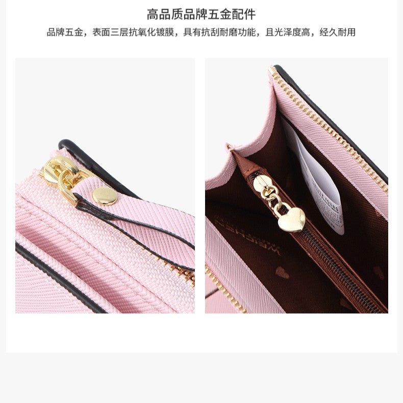 OEM processing customized women's wallet short high-end change bag pu leather zipper card bag card holder