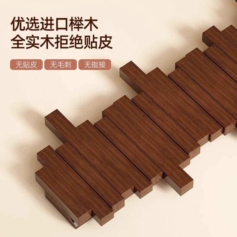 Solid wood piano key hanging hanger, entrance wall hanging, no punching, strong and durable storage, hanging bag, coat rack