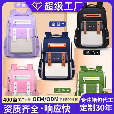 2025 new british style elementary school backpack - grades 1-6, lightweight, large capacity, spine-protecting, hand-carry & shoulder bag