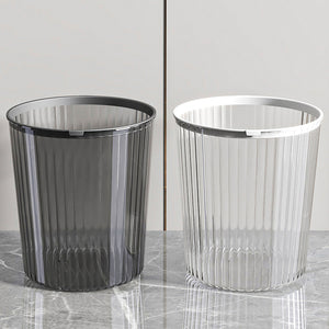 Transparent trash can - large capacity, with pressure ring, for home, living room, modern kitchen, bathroom, bedroom, and office