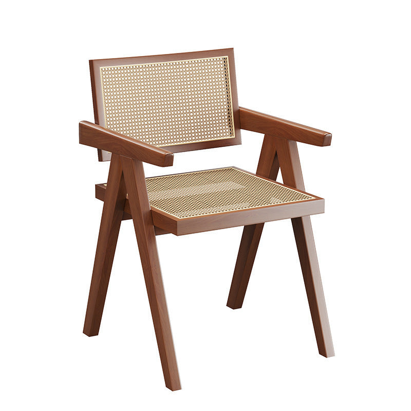 Coffee shop Western restaurant Solid wood table and chair combination restaurant Leisure Internet celebrity rattan meal chair Dessert milk tea commercial