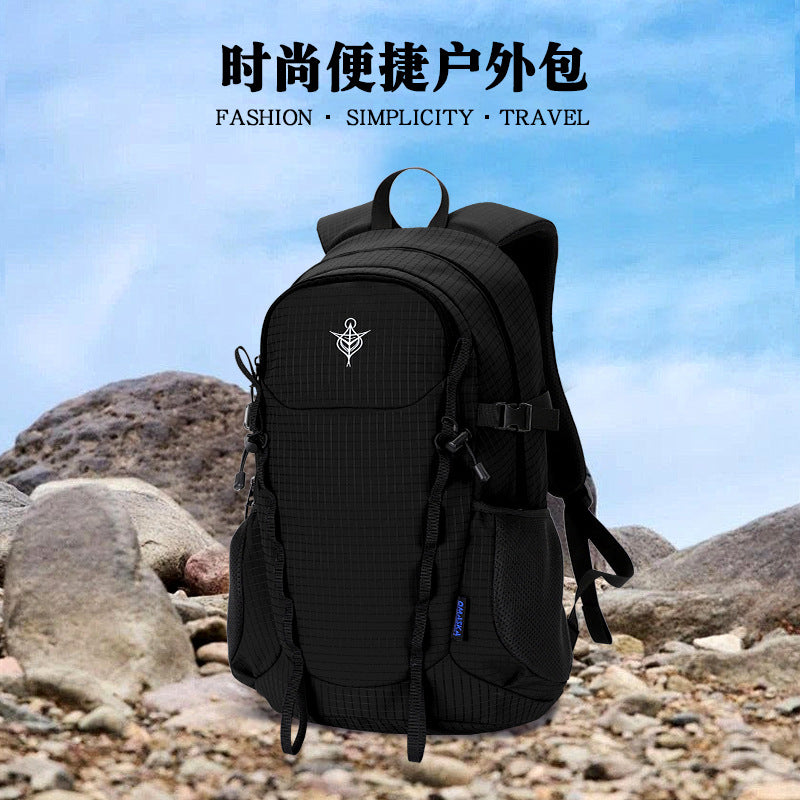 Customized outdoor leisure backpack large capacity multi-compartment fashion travel backpack men and women simple Oxford cloth backpack